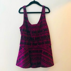 Express peplum patterned tank top. Super cute and flattering on!